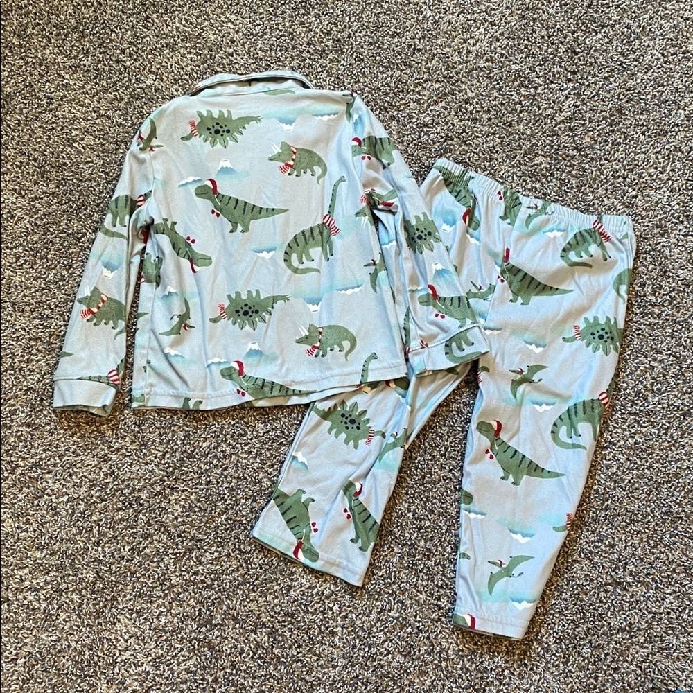 Fleece Dino Christmas Pajamas - Picture 2 of 7